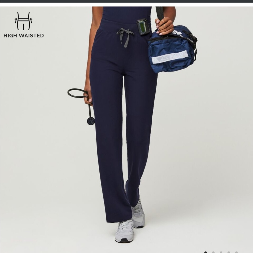FIGS LIVINGSTON HIGHWAISTED LARGE PETITIE PANTS NAVY